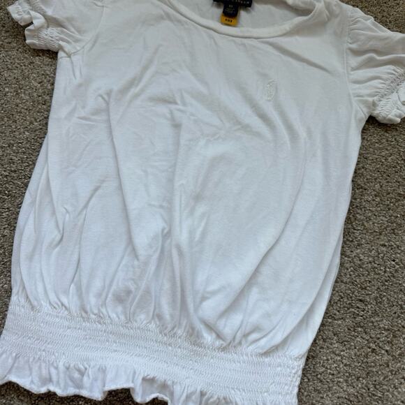 Ralph Lauren Girls Smocked White Blouse Top Sz 6 - Picture 2 of 4